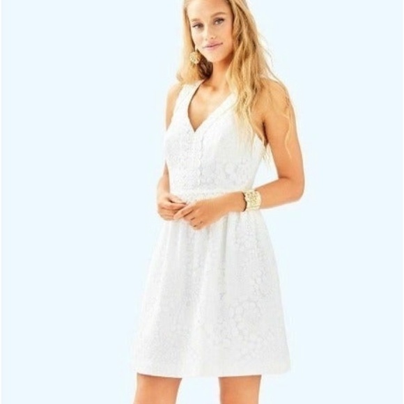 Lilly Pulitzer Litzia Resort White Mocean lace dress size 4 - Picture 2 of 10
